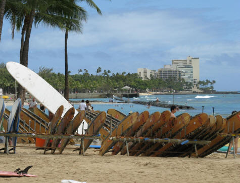 Surfing in Waikiki Hawaii