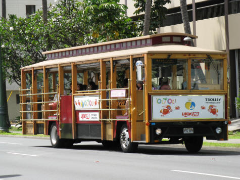 Trolley Busses in Waikiki Hawaii