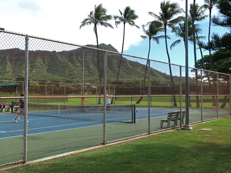 Tennis Courts in Waikiki, Hawaii